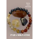 Doğaltaş Para Mıknatısı Bileklik - Sitrin Taşı Akik Taşı Hematit Taşı