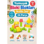 Doğan Oyuncak Dünyası Yumuşak Bloki Blokları Araba Seti 24 Parça - Büyük Yumuşak Bloklar - Büyük Soft Lego Oyuncakları