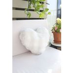 Doganbazaar Kalp Şekilli Sevgililer Gününe Özel Love Peluş Bubble Dekoratif Yastık ,İçi Dolu Kırlent - Beyaz