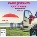 Dogant Kamp Pinik Plaj Güneş Şemsiyesi Çanta ve Kazıklı - Kırmızı