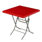 Dogant Katlanır 75x75 Kırmızı Ayaklı Bahçe Balkon Kafe Masa