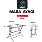 Dogant Kırmalı Büyükboy Metal Masa Ayagı Çerçeveli - Gri - 80X140 VE 90X150