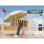 Dogant Outdoor Plaj Şemsiyesi+Bidon+Şemsiye Kazığı+Taşıma Çantası - Krem