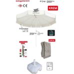 Dogant Özdoganlaravm 210 cm Yuvarlak Şemsiye Krem Plaj Deniz Balkon Kullanımı için Polyester Malzeme