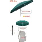 Dogant Polyeseter 2 Mt Yeşil Balkon Deniz Plaj Şemsiyesi +Kazık +Çanta