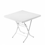 Dogant Rattan Beyaz Katlanabilir Ayaklı 75*75 Masa