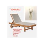 Dogant Şezlong Minder Kılıfı, 6 Adet, Fermuarlı, Sıvı Geçirmez Leke Tutmaz, 180x55x5 cm, Krem