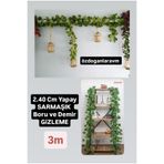 Dogant Yapay Sarmaşık, 12 Adet Zincir, 2.40 cm Yaprak, Boru ve Demir Gizleme, 3 m, Yeşil