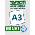 Doğasever 80 gr A3 Fotokopi Kağıdı 100 Adet Yüksek Kalite Ofis ve Ev Kullanımına Uygun - Beyaz