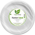 Doğaya Dönüşümlü Karton Tabak 22CM 6lı