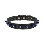 Doggie 1.5x21-25 cm Siyah Nazar Boncuklu Deri Kedi Tasması