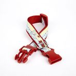 Doggie 3 cm x 36-60 cm Kırmızı Pati Desenli Dokuma Köpek Boyun Tasması