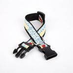 Doggie 3 cm x 36-60 cm Siyah Köpek ve Pati Desenli Dokuma Köpek Boyun Tasması