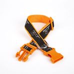 Doggie 3 cm x 36-60 cm Turuncu Köpek Desenli Dokuma Köpek Boyun Tasması