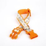 Doggie 3 cm x 36-60 cm Turuncu Köpek ve Pati Desenli Dokuma Köpek Boyun Tasması