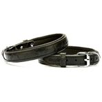 Doggie Comfort Siyah 2x35-40 cm Medium Deri Kemik Desenli Köpek Boyun Tasması