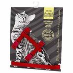 Doggie Kırmızı 1x25-40 cm Kedi Göğüs ve Gezdirme Tasma Takımı