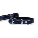 Doggie Konfor Deri Sade Siyah 2x35-40 cm Köpek Boyun Tasması