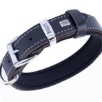 Doggie Konfor Deri Siyah Medium 2.5x37-45 cm Köpek Boyun Tasması
