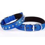 Doggie Konforlu Dokumadan El Yapımı Çivili Lacivert 2.5x42-50 cm Köpek Boyun Tasması