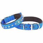 Doggie Konforlu Dokumadan El Yapımı Çivili Lacivert 3x42-50 cm Köpek Boyun Tasması