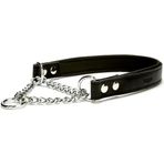Doggie Konforlu El Yapımı Boğma Zincirli Siyah 2.5x40-50 cm Köpek Boyun Tasması
