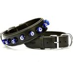Doggie Konforlu El Yapımı Nazar Boncuklu Siyah 3.5x47-55 cm Köpek Boyun Tasması