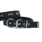 Doggie L Beden Siyah 3x47-55 cm Konfor Dokuma Kemikli Boyun Tasması