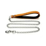 Doggie M 3x110 cm Camel Comfort Deri İnce Zincirli Gezdirme