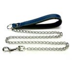 Doggie M 4x110 cm Mavi Comfort Deri Zincir Gezdirme