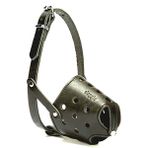 Doggie Siyah 1.5x50-55 cm Medium Kısa Burun Koruma Deri Köpek Ağızlık