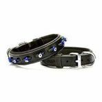 Doggie Siyah 2.5x37 45 cm Comfort Deri Nazar Boncuklu Medium Köpek Boyun Tasması