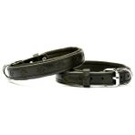 Doggie Small Siyah 2x30-35 cm Comfort Deri Pati Desenli Köpek Boyun Tasması
