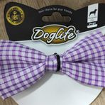 Doglife Köpekler İçin Papyon Eflatun Beyaz Kareli 12 Cm