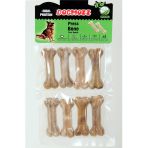 Dogmozz 7 cm 8 Adet Premium Deri Pres Natural Köpek Kemiği