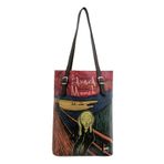 Dogo Edvard Munch The Scream Muse Tasarım Kadın Vegan Deri Siyah Omuz Çantası