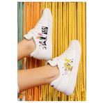 Dogo Kadın Vegan Deri Beyaz Best of Tweety and Sylvester Tasarım Sneakers