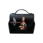 Dogo Kadın Vegan Deri Çok Renkli El Çantası - Leonardo-da-Vinci-Lady with an Ermine Tasarım