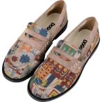 Dogo Kadın Vegan Deri Krem Loafer - Anatolian Patterns Tasarım - Renkli