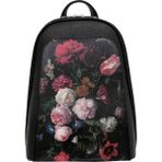 Dogo Kadın Vegan Deri Siyah Sırt Çantası - Black Floral Tasarım - STN - Çok - Renkli