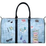 Dogo Unisex Vegan Deri Mavi Seyahat Çantası - Ready To Travel Tasarım - STN - Multi