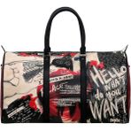 Dogo Unisex Vegan Deri Siyah Seyahat Çantası - What Do You Want Art Tasarım - STN - Multi