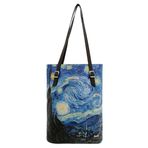Dogo Vincent van Gogh Starry Dream Muse Tasarım Kadın Vegan Deri Siyah Omuz Çantası