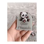 Doğrukan Hediyelik Panda Figürlü Pencere Şeklinde Pleksili Yenidoğan Doğum Günü Magnet Hediyelik(10 Adet)