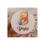 Doğrukan Hediyelik Winnie The Pooh Figürlü Ahşap Yenidoğan Doğum Günü Hediyelik Magnet(10 Adet)