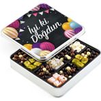 Doğum Günü Hediyesi Kahve Draje + Çifte Kavrulmuş Lokum (Metal Kutu) - Renkli Balonlu
