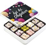 Doğum Günü Hediyesi Karışık Çifte Kavrulmuş Lokum (Metal Kutu) - Renkli Balonlu