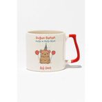Doğum Günü İsme Özel Kişiselleştirilebilir Hediyelik Baskılı Kırmızı Kulplu Modern Seramik Kupa, QBLK1395_KR