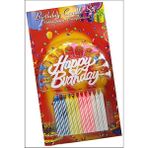 Doğum Günü Partisi Için 12ADET Rengarenki Happy Birthday Yazılabilr Mum Seti - - - Renkli