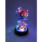 Doğum Günü ve Sevgililer Günü Hediyesi ve Arkadaşa Hediye Kahve Ayıcık Güllü Fanus Lamba RGB Işıklı